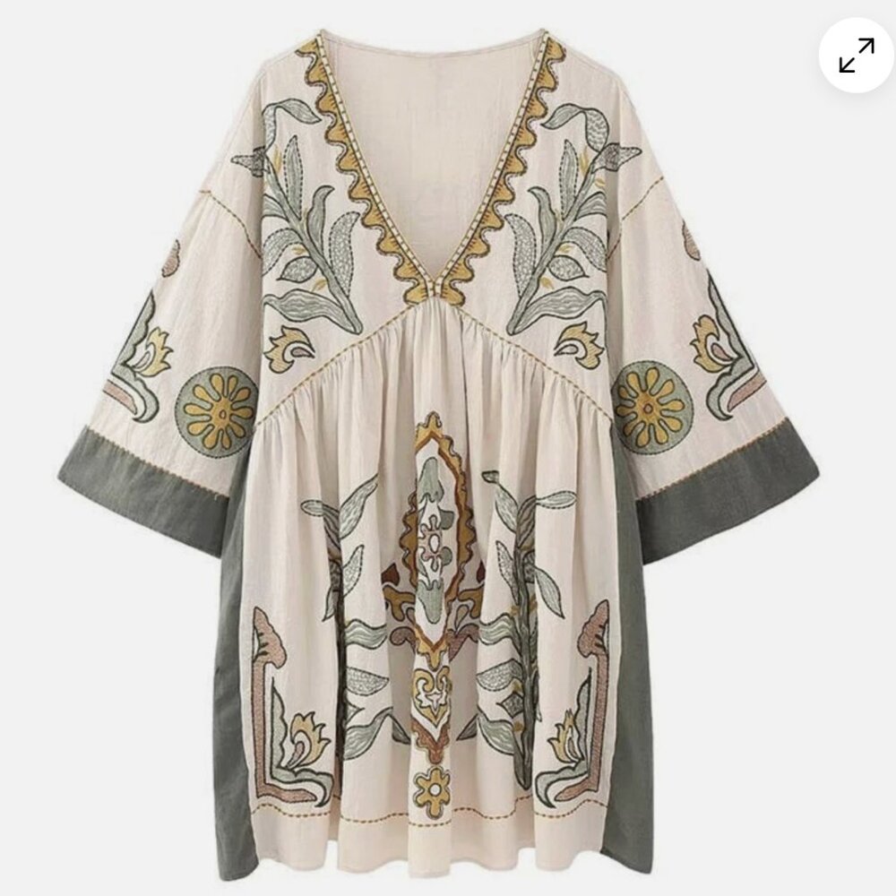 Zara Embroidered Boho Dress